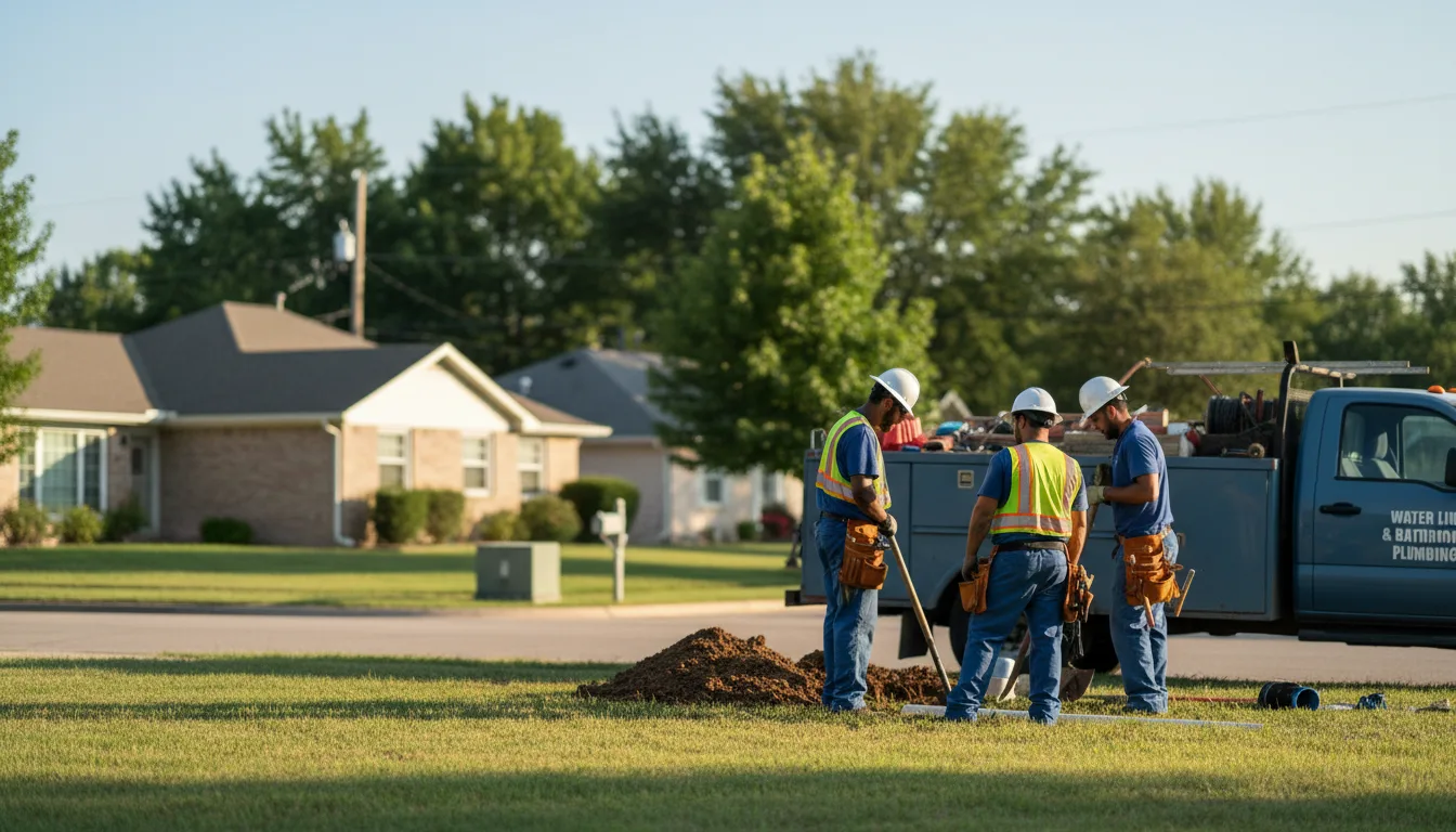 Residential water line and bathroom plumbing service in Carlton, TX